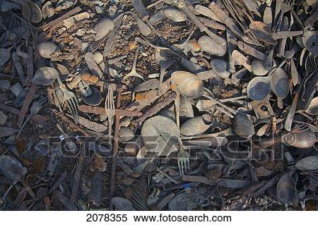Stock Photography - Remains Of The Goods Stolen By The Nazis From The Murdered People At Camp Kanada, Auschwitz-Birkenau Concentration Camp, Oswiecim, Malopolska, Poland. Fotosearch