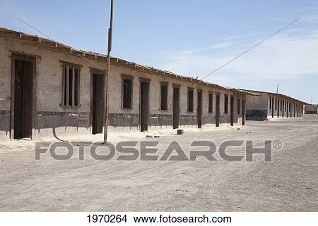 Picture - Remains Of The Workers' Quarters Of The Office Chacabuco, Chile, Antofagasta. Fotosearch