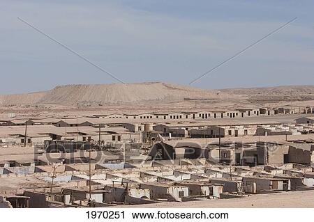 Stock Image - Remains Of The Workers' Quarters Of The Office Chacabuco, Chile, Antofagasta. Fotosearch