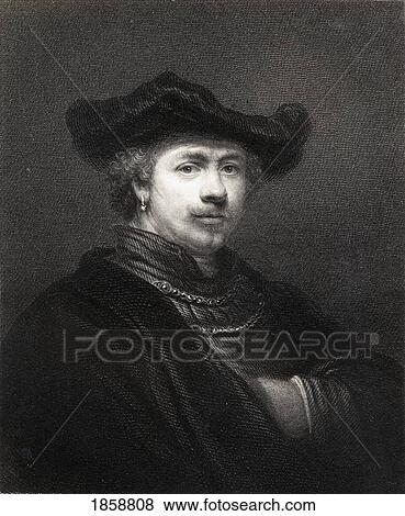 Stock Photo - Rembrandt Harmenszoon Van Rijn 1606-1669. Dutch Artist. From The Book ÃƒÂ¢Ã¢â€šÂ¬Ã…â€œGallery Of PortraitsÃƒÂ¢Ã¢â€šÂ¬Ã‚Â Published London 1833.. Fotosearch