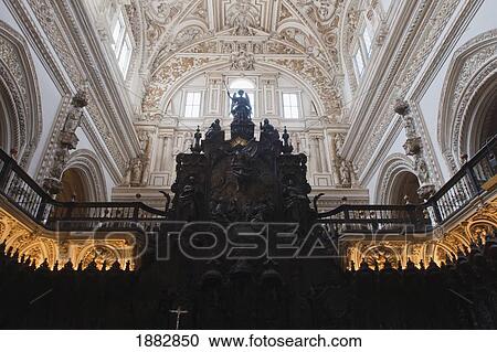 Stock Image - Renaissance Choir Loft In The Cathedral Of Our Lady Of The Assumption (Great Mosque Of Cordoba); Cordoba, Andalusia, Spain. Fotosearch