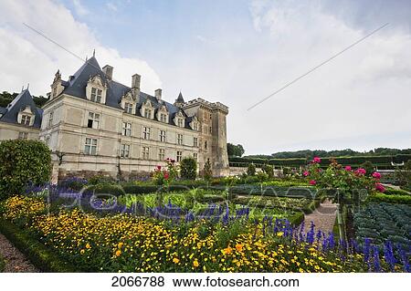 Stock Photo - Renaissance Kitchen Garden Of Chateau De Villandry, Villandry, Indre-Et-Loire, France. Fotosearch