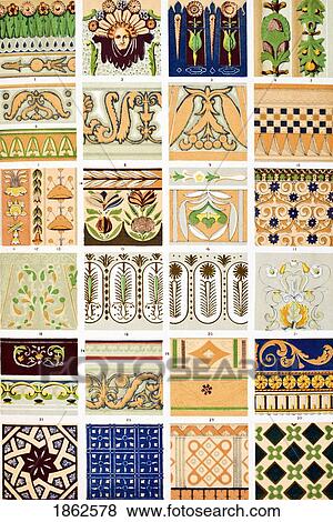 Stock Photo - Renaissance No 6 Plate Lxxix From The Grammar Of Ornament By Owen Jones Published By Day & Son London 1865. Fotosearch
