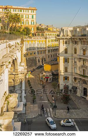 Residential and retail buildings; Genoa, Liguria, Italy View Large Photo Image Stock Photo - Residential and retail buildings; Genoa, Liguria, Italy. Fotosearch