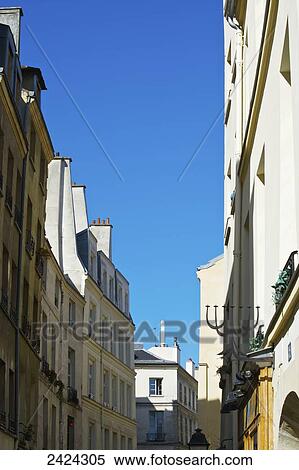Stock Photography - Residential buildings in Marais district; Paris, France. Fotosearch
