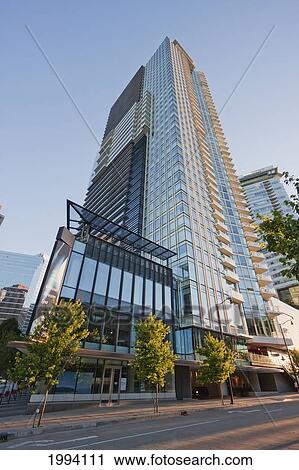 Residential Skyscraper In Coal Harbor, Vancouver, British Columbia, Canada View Large Photo Image Stock Image - Residential Skyscraper In Coal Harbor, Vancouver, British Columbia, Canada. Fotosearch