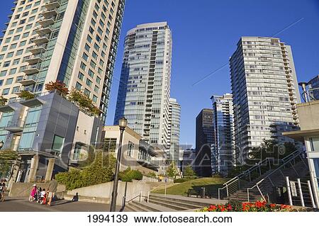 Stock Photo - Residential Skyscrapers In Coal Harbor, Vancouver, British Columbia, Canada. Fotosearch