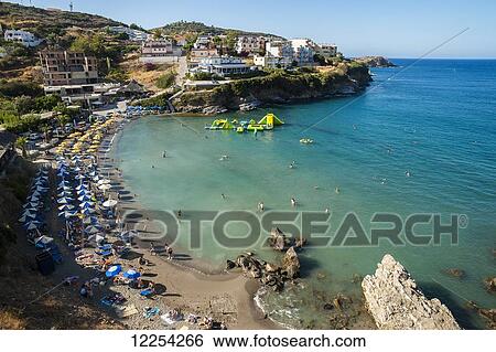 Resort along the coast; Bali, Crete, Greece View Large Photo Image Stock Photograph - Resort along the coast; Bali, Crete, Greece. Fotosearch
