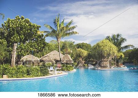 Stock Photograph - Resort Pool, Republic Of Costa Rica. Fotosearch