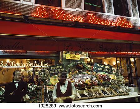 Restaurant In Rue De Bouchers. View Large Photo Image Stock Photo - Restaurant In Rue De Bouchers.. Fotosearch