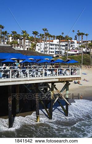 Stock Image - Restaurant On Municipal Pier; San Clemente, Orange County, California, Usa. Fotosearch