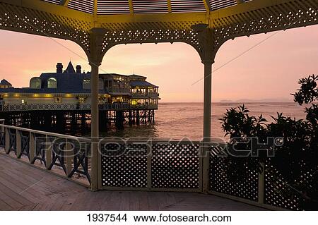 Restaurant On Pier In Evening Light; Miraflores District Lima Peru View Large Photo Image Picture - Restaurant On Pier In Evening Light; Miraflores District Lima Peru. Fotosearch