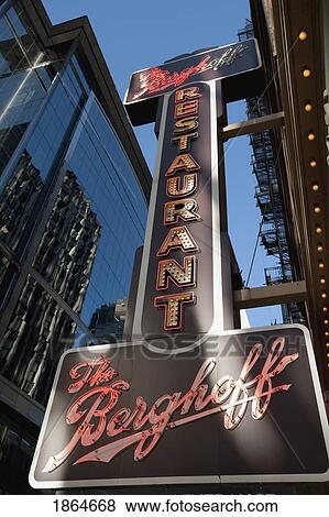 Stock Photo - Restaurant Sign, Chicago, Illinois, Usa. Fotosearch