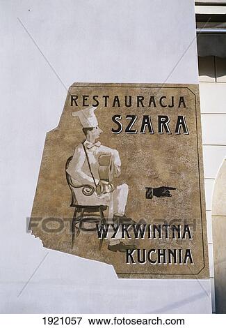 Restaurant Sign In Market Square View Large Photo Image Stock Photo - Restaurant Sign In Market Square. Fotosearch
