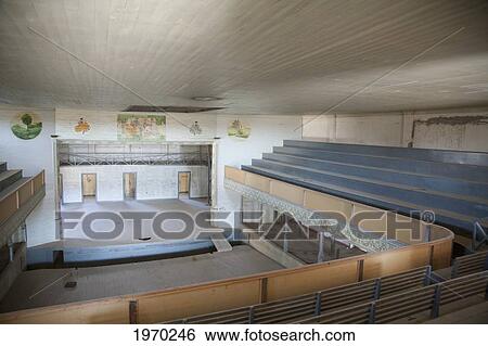Stock Photograph - Restoration Work Of The Interior Of The Theater Of Office Chacabuco, Antofagasta Region, Chile. Fotosearch