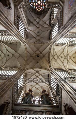 Stock Image - Reticular Vaulting Of The Choir In St. Vitus Cathedral, Prague, Czech Republic. Fotosearch