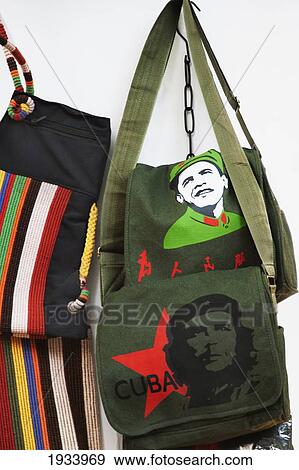 Stock Photo - Revolutionary Artwork On Bags; Beijing, China. Fotosearch