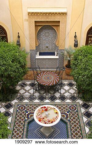 Stock Photo - Riad Al Moussika, Marrakesh, Morocco, The Former Residence Of The Pasha Of Marrakesh. Fotosearch