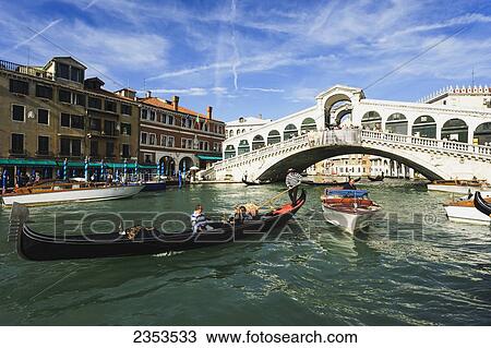 Stock Image - Rialto Bridge; Venice, Italy. Fotosearch