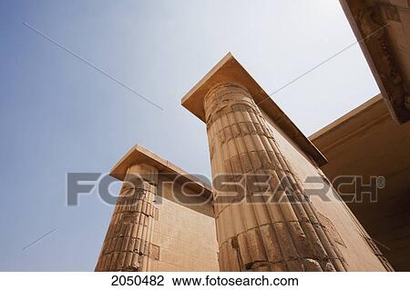 Stock Image - Ribbed Columns Of The Entrance Colonnade To The Funerary Complex Of Djoser, Saqqara, Al Jizah, Egypt. Fotosearch
