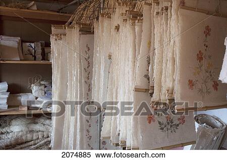 Stock Photography - Rice Paper At The Fabrique De Papier Antaimoro In Ambalavao, Fianarantsoa Province, Madagascar. Fotosearch