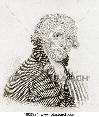 Picture - Richard Brinsley Sheridan, 1751 To 1816. Anglo Irish Dramatist And Politician. From Crabb's Historical Dictionary Published 1825.. Fotosearch