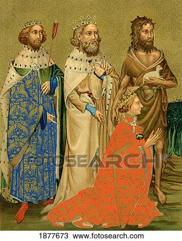 Richard Ii And His Patron Saints. Richard Ii, 1367 To 1400. King Of England. From The Book Short History Of The English People By J. R. Green, Published London 1893. View Large Photo Image Stock Image - Richard Ii And His Patron Saints. Richard Ii, 1367 To 1400. King Of England. From The Book Short History Of The English People By J. R. Green, Published London 1893.. Fotosearch