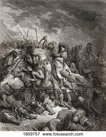 Stock Photo - Richard The Lionheart In Battle At Arsuf In The 3Rd Crusade 1187 1192 Richard I Aka Richard The Lionheart English Monarch. Fotosearch