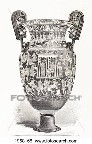 Richly Decorated Greek Vase. From El Mundo Ilustrado, Published Barcelona, 1880. View Large Photo Image Stock Photography - Richly Decorated Greek Vase. From El Mundo Ilustrado, Published Barcelona, 1880.. Fotosearch