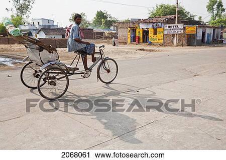 Stock Image - Rickshaw, Bodhgaya, Bihar, India. Fotosearch