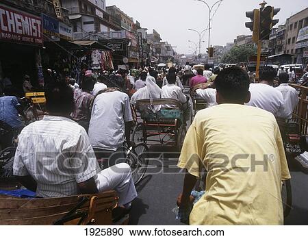 Rickshaws Going Down Chandi Chowk View Large Photo Image Stock Image - Rickshaws Going Down Chandi Chowk. Fotosearch
