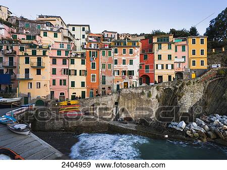Stock Photo - Riomaggiore, Cinque Terre; Liguria, Italy. Fotosearch
