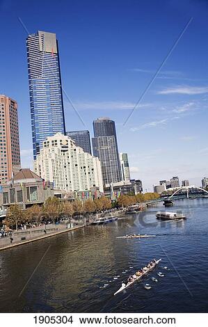 Picture - River And Skyscapers Of Southbank, Melbourne, Australia. Fotosearch