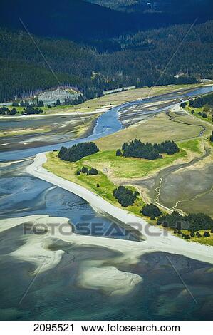 Stock Image - River Delta In Southeast Alaska; Juneau Alaska United States Of America. Fotosearch