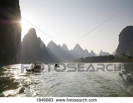 Stock Image - River Gorge; Xing Ping China. Fotosearch