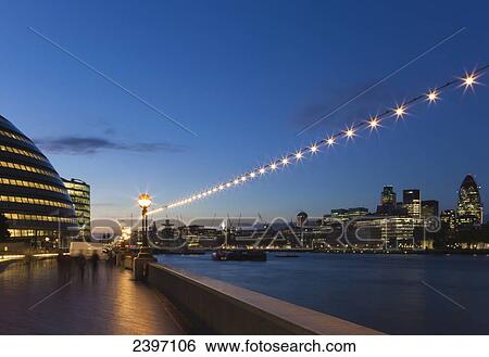 River Thames, GLA City Hall Building and City of London at dusk; London, England View Large Photo Image Stock Photograph - River Thames, GLA City Hall Building and City of London at dusk; London, England. Fotosearch