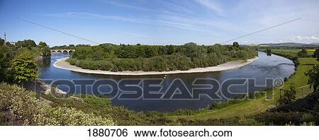 Stock Photograph - River Tweed; Coldstream, Scottish Borders, Scotland. Fotosearch