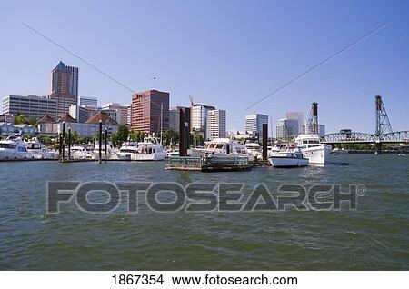 Riverfront Marina, Portland, Oregon, Usa View Large Photo Image Picture - Riverfront Marina, Portland, Oregon, Usa. Fotosearch