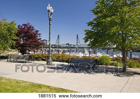 Stock Photography - Riverplace Marina; Portland, Oregon, United States Of America. Fotosearch