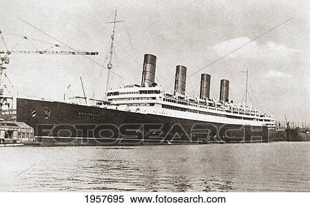 Rms Aquitania, Cunard Line Ocean Liner In 1913. From The Story Of Seventy Momentous Years, Published By Odhams Press 1937. View Large Photo Image Stock Photography - Rms Aquitania, Cunard Line Ocean Liner In 1913. From The Story Of Seventy Momentous Years, Published By Odhams Press 1937.. Fotosearch