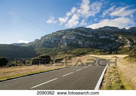 Stock Image - Road In La Rioja Alavesa, Basque Country, Spain. Fotosearch