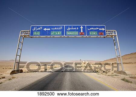 Road Sign Above Desert Highway View Large Photo Image Stock Image - Road Sign Above Desert Highway. Fotosearch