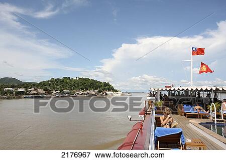 Stock Photo - Road To Mandalay Cruise On Irrawaddy River; Burma. Fotosearch
