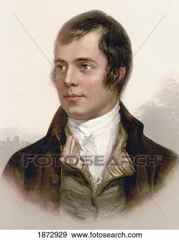 Stock Photo - Robert Burns 1759 To 1796. Scottish Poet. After A 19Th Century Print.. Fotosearch
