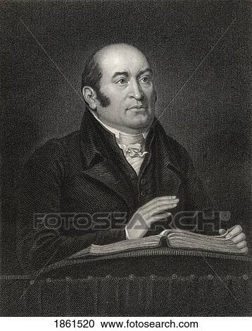 Stock Image - Robert Hall 1764 To 1831 English Baptist Minister Engraved By S Freeman After J Flowers From The Book National Portrait Gallery Volume Iii Published C 1835. Fotosearch