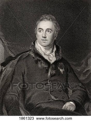 Stock Image - Robert Saunders Dundas 2Nd Viscount Melville 1771 To 1851 First Lord Of The Admiralty Engraved By G Parker After Sir T Lawrence From The Book National Portrait Gallery Volume Ii Published C 1835. Fotosearch