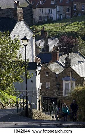 Robin Hoods Bay; North Yorkshire, England, Uk View Large Photo Image Picture - Robin Hoods Bay; North Yorkshire, England, Uk. Fotosearch