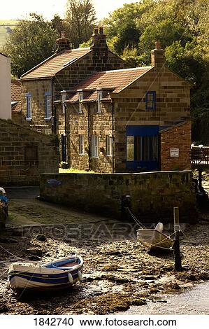 Stock Image - Robin Hoods Bay; North Yorkshire, England, Uk. Fotosearch