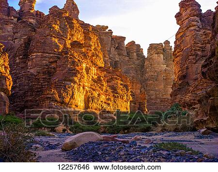 Rock cliffs and valley, near Tabuk; Saudi Arabia View Large Photo Image Stock Photograph - Rock cliffs and valley, near Tabuk; Saudi Arabia. Fotosearch