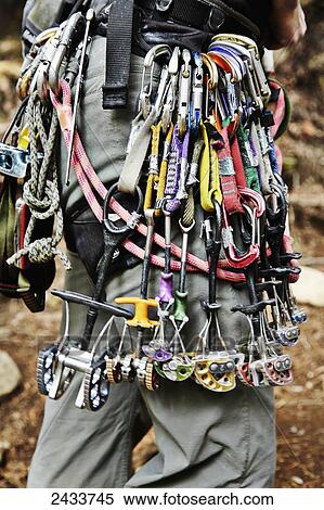 Stock Photography - Rock climbing equipment in the Adirondacks; New York, USA. Fotosearch